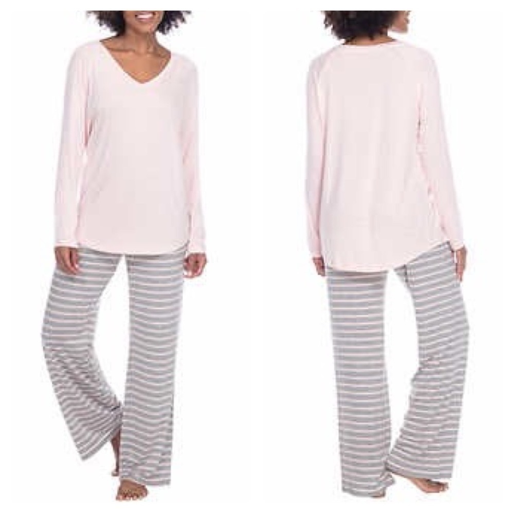 New Honeydew Ladies Pink Striped PJ Lounge Set Size XS